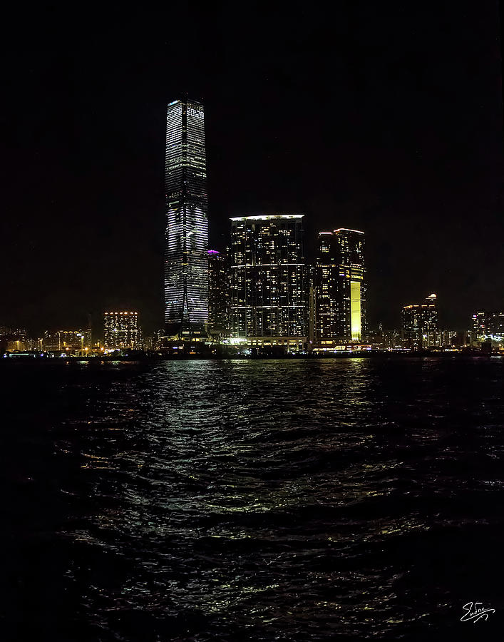Hong Kong Skyscraper At Night Photograph by Endre Balogh