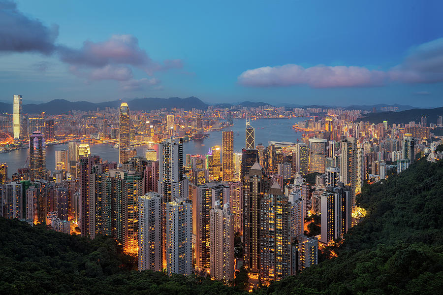 Hong kong view point from top of victoria peak Photograph by Anek Suwannaphoom