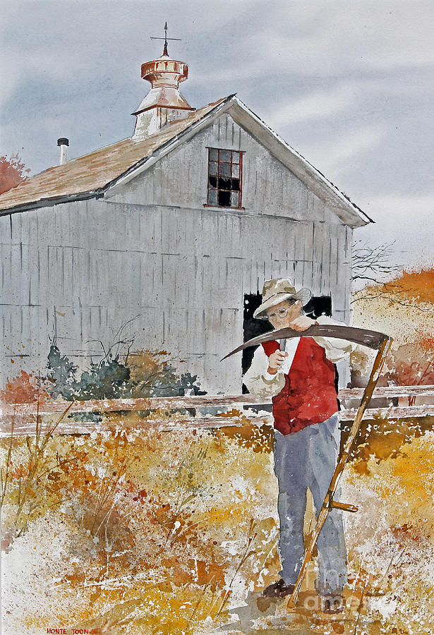 Honing The Scythe Painting by Monte Toon