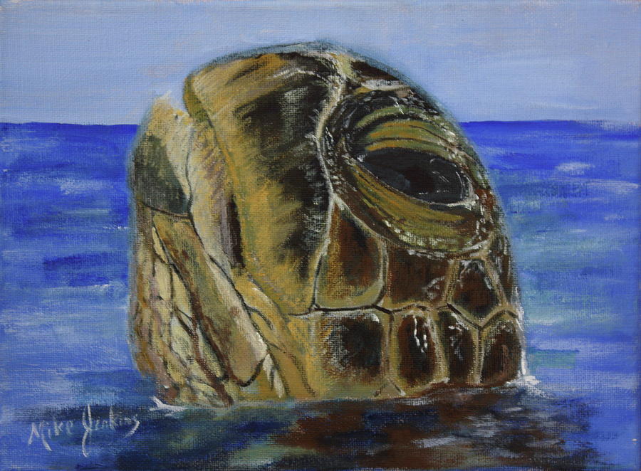 Honu Up Close Painting by Mike Jenkins