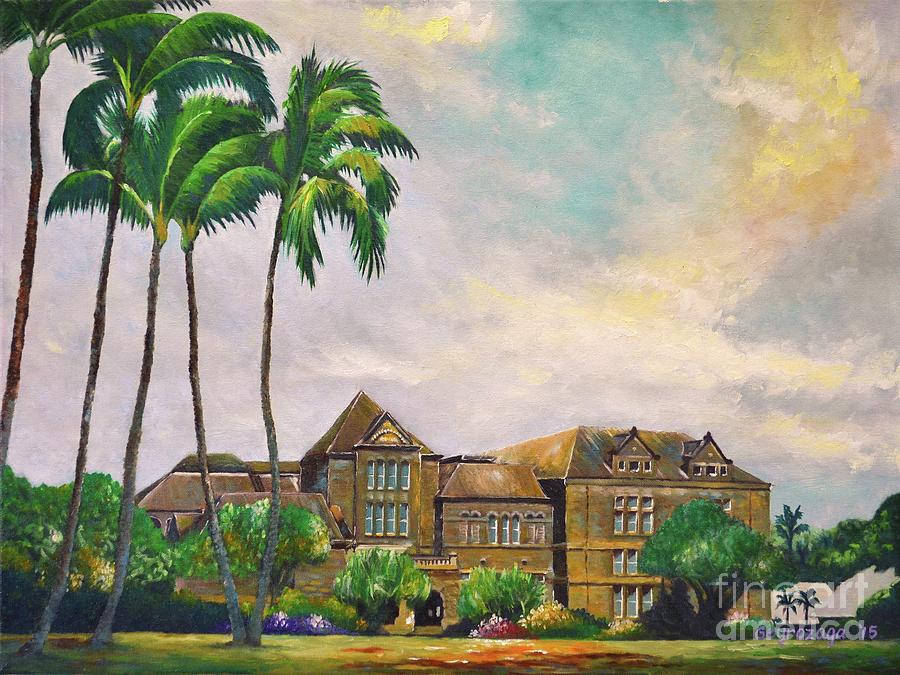 Honolulu Bishop Museum Painting by Larry Geyrozaga