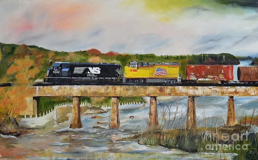 Hooch - Chattahoochee River - Columbus GA Painting by Jan Dappen