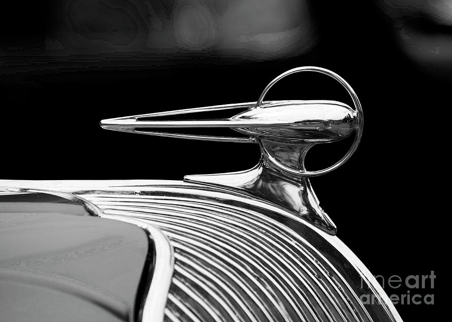 Hood Ornament in black and white Photograph by David Bearden