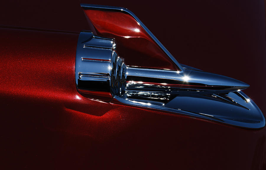 1957 Chevy Belair Hood Rocket Abstract Photograph by Jani Freimann
