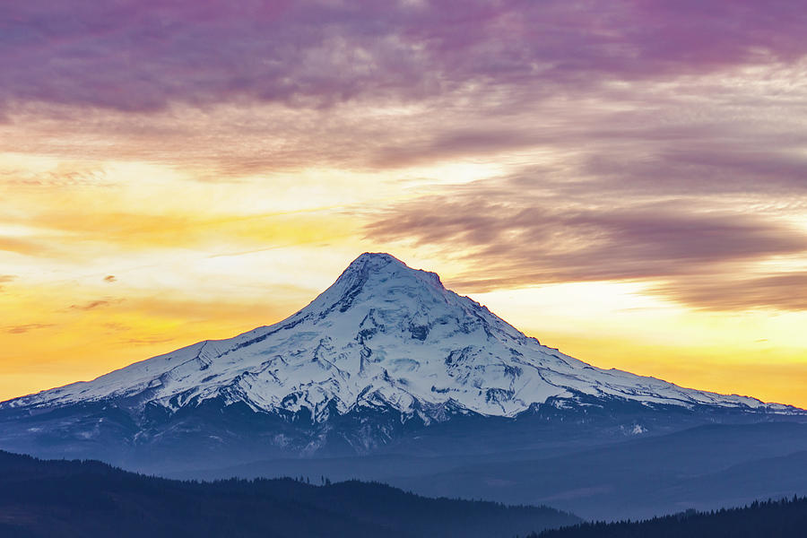 Hood Sunset Photograph by Joseph Broschart - Fine Art America