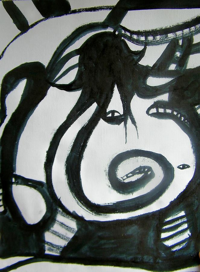 Hooded Snake Woman and Sons Painting by Judith Redman