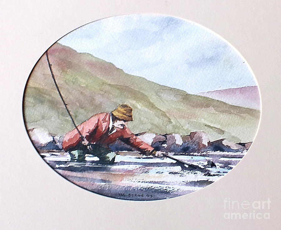 Hooked on the Errif, Mayo Painting by Val Byrne