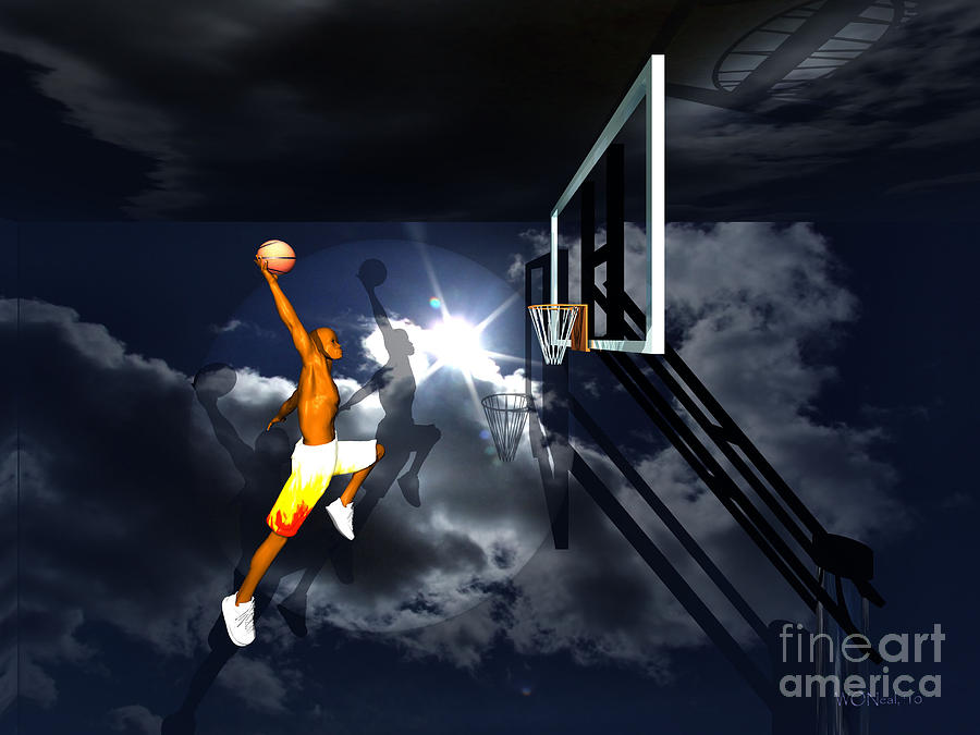 Athlete Digital Art - Hoop Dreamz by Walter Neal