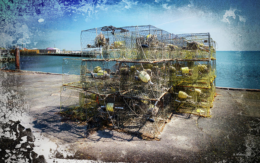 Hoopers Island Crab Pots - Textured Mixed Media by Brian Wallace