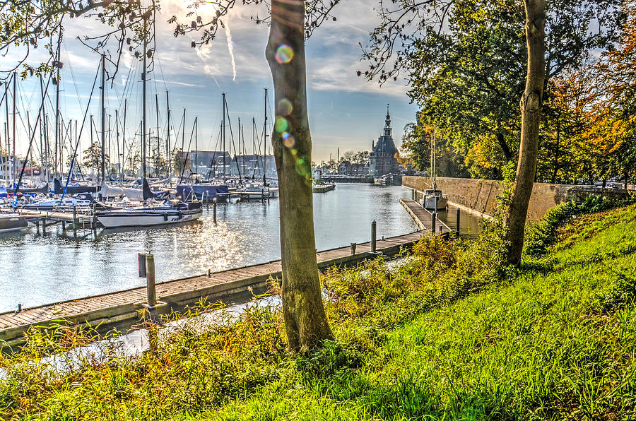 Hoorn Marina with Tower and Fortifications Photograph by Frans Blok