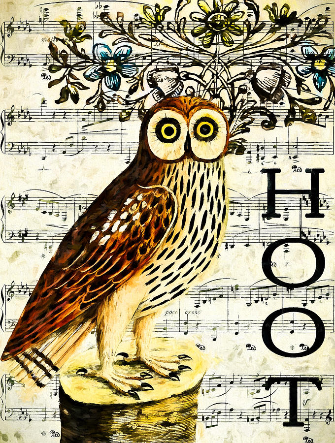 Owl Digital Art - Hoot by John K Woodruff