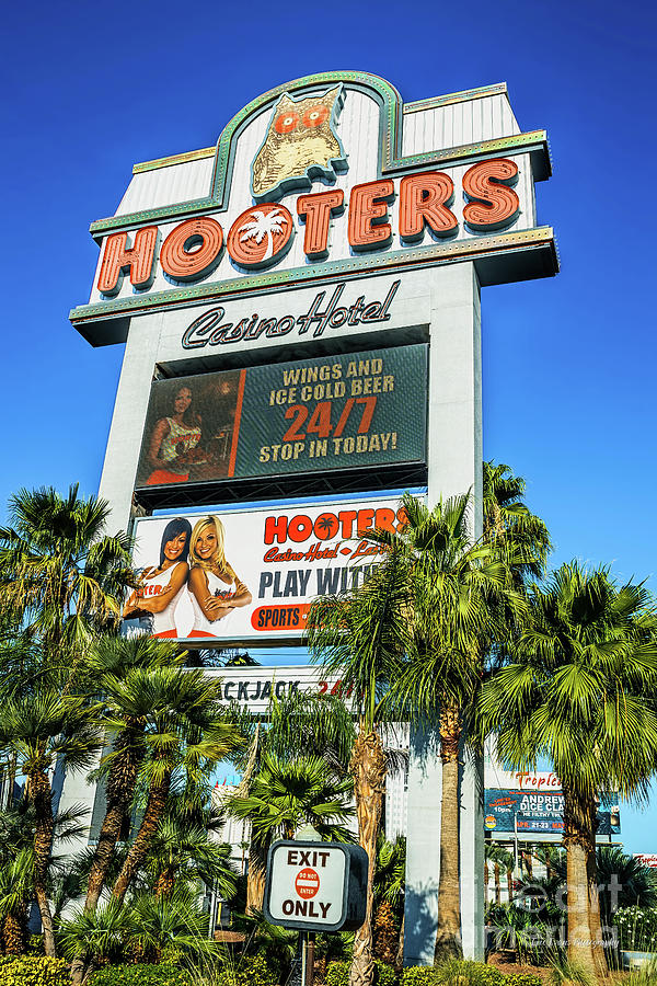 Las Vegas Photograph - Hooters Casino Sign by Aloha Art