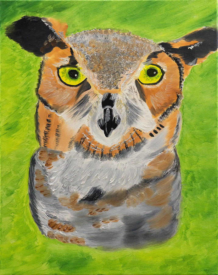 Hootie Owl Painting by Meryl Goudey