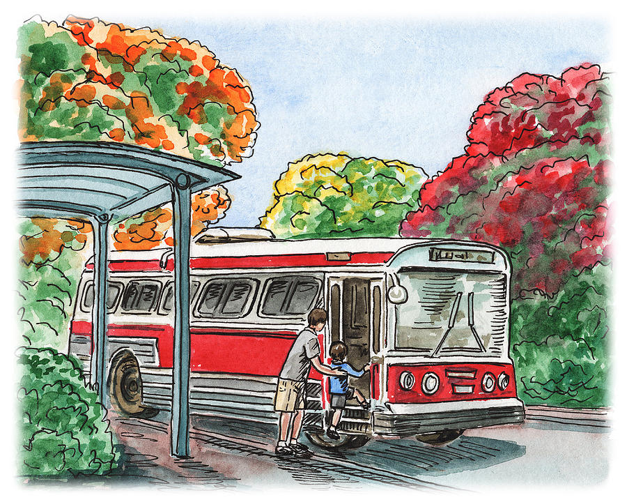 Hop On A Bus Painting by Irina Sztukowski