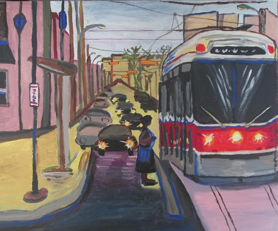 Hop on the Street Car Painting by Jennylynd James