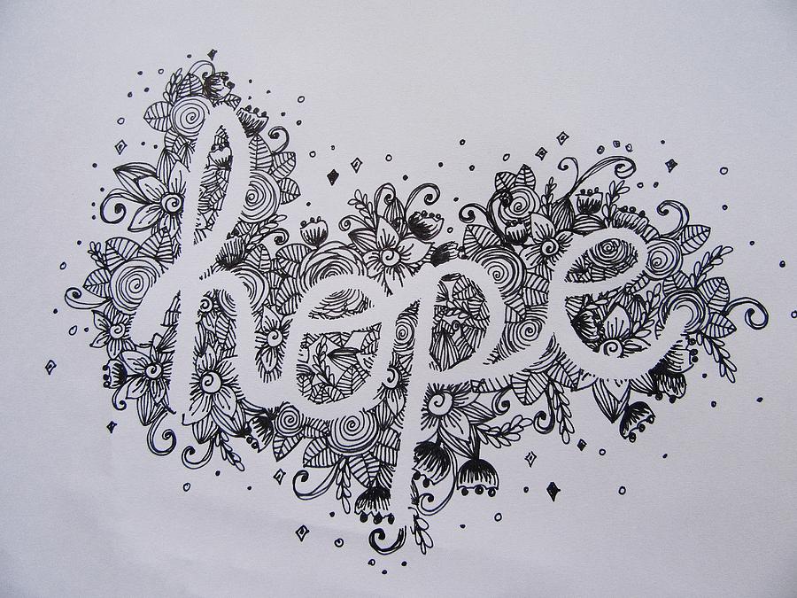 Hope Doodle Drawing by Grace Aukerman