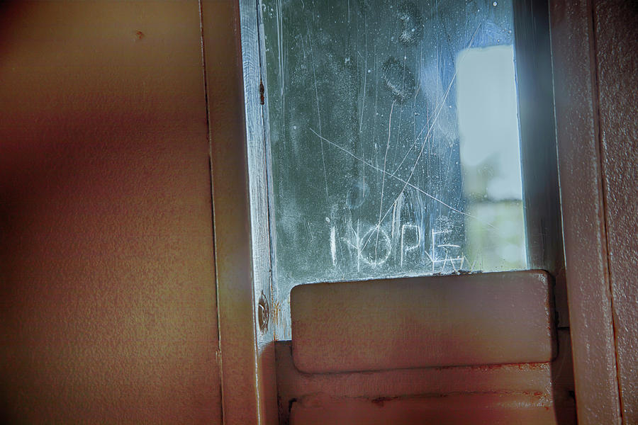 Hope in prison door Photograph by Karen Foley