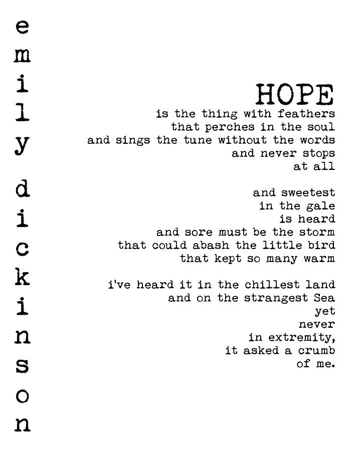 Hope Poem By Emily Dickinson Pitmaz