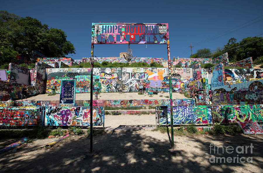 Austin Photograph - HOPE Outdoor Gallery - Austin, Texas graffiti wall by Dan Herron