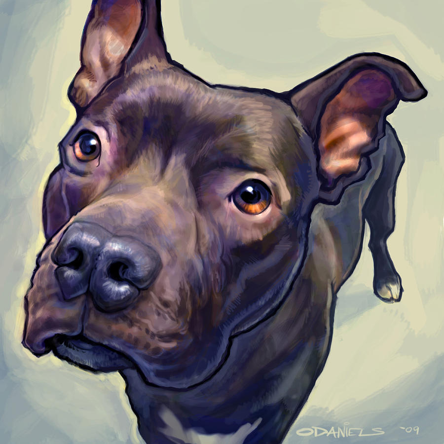 Pit Bull Painting - Hope by Sean ODaniels Pit Bull Painting - Hope by Sean ODaniels
