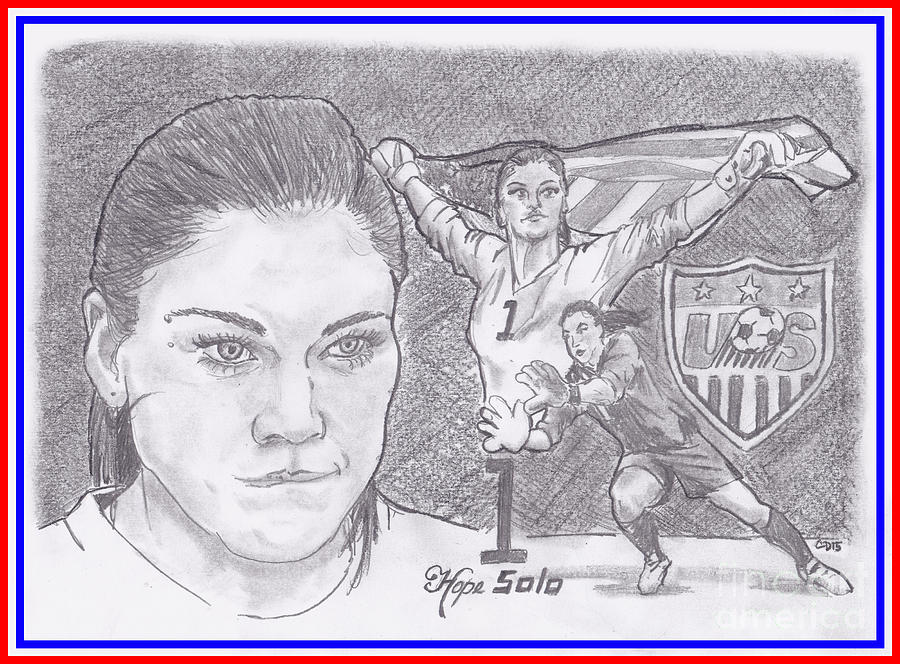 Hope Solo Drawing by Chris DelVecchio