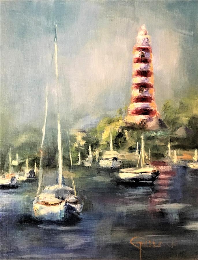 Hope town Harbor Painting by Kathy Lynn Goldbach