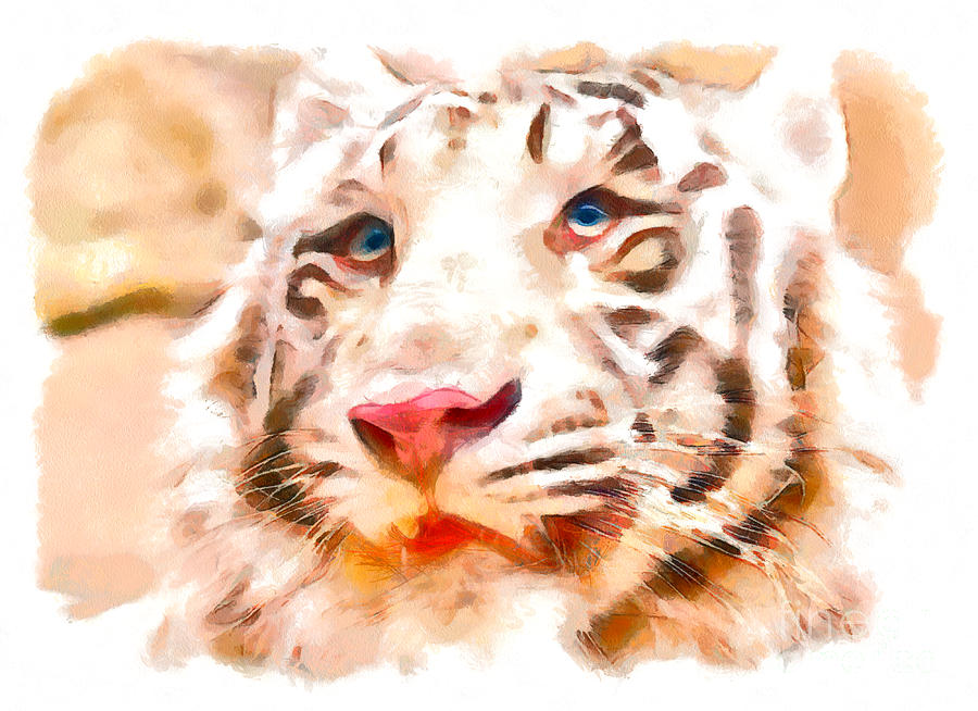 Tiger Digital Art - Hopeful Tiger by Allan Davis
