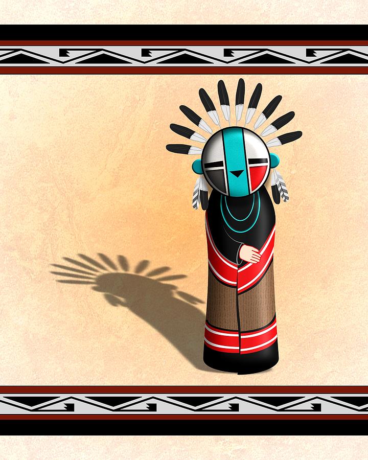 Hopi Sun Face Kachina Digital Art by John Wills Pixels