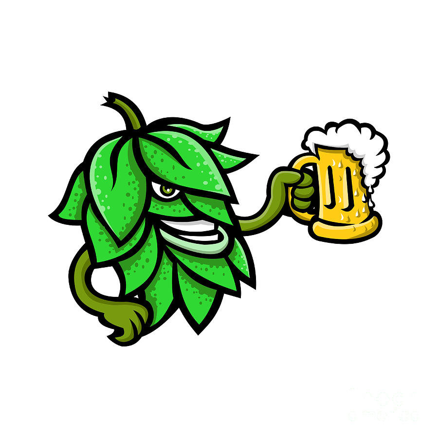 Hops Drinking Beer Mascot Digital Art by Aloysius Patrimonio - Fine Art ...