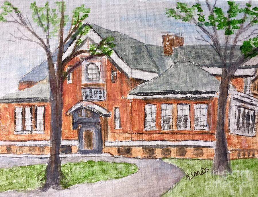 Horace Mann school Amesbury ma Painting by Anne Sands