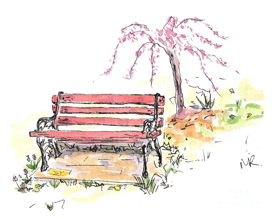 Tree Painting - Horace Pippins Bench by Michelle Reeve