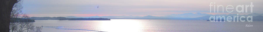 Horizon Lines #3 Lake Champlain South From Atop Battery Park Wall Photograph by Felipe Adan Lerma