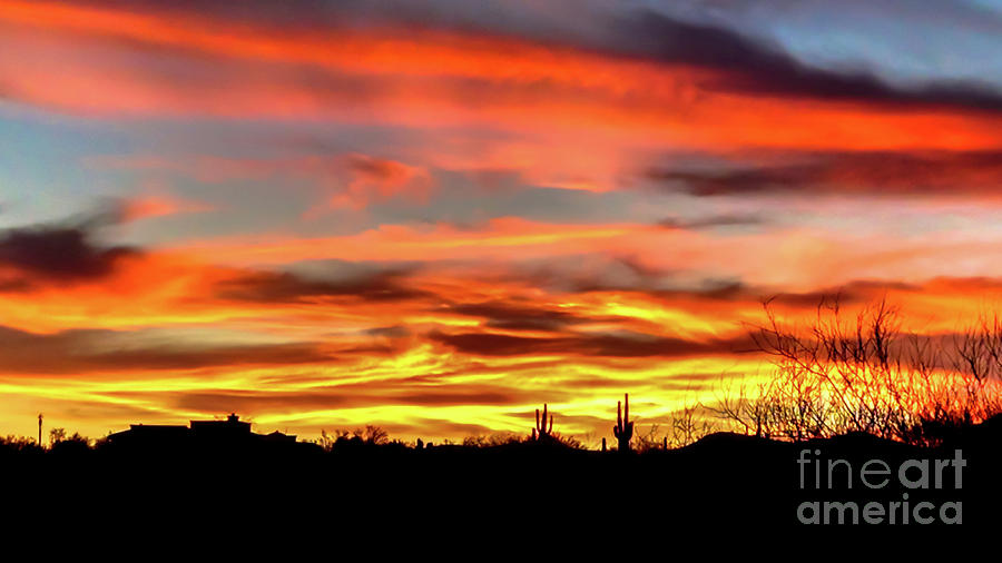 Horizon Of Fire Sunset Clouds Photograph
