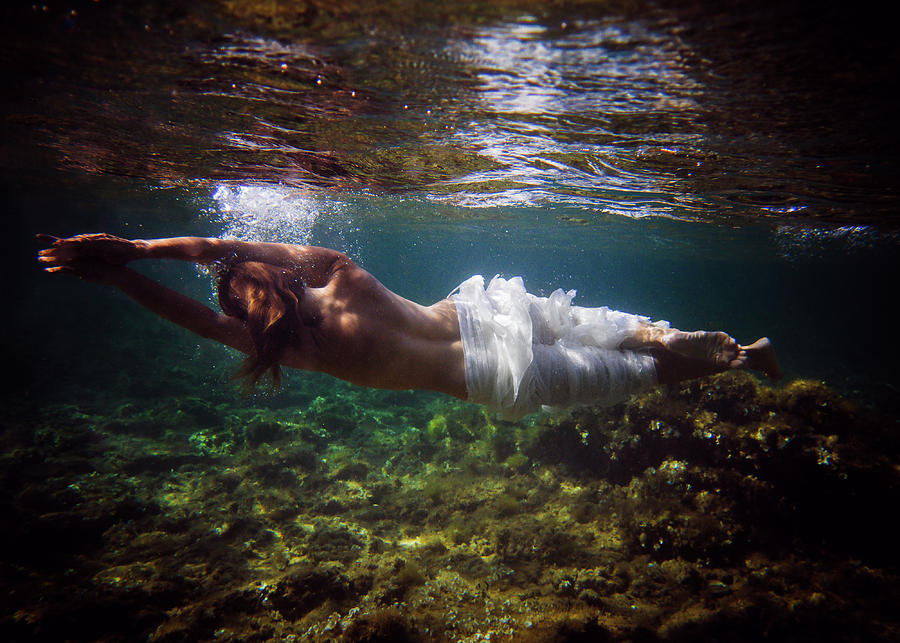 Horizontal Mermaid Photograph by Gemma Silvestre