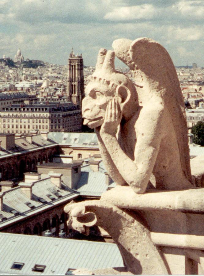 Horned Winged Monkey Gargoyle of Notre Dame Photograph by Christopher J Kirby