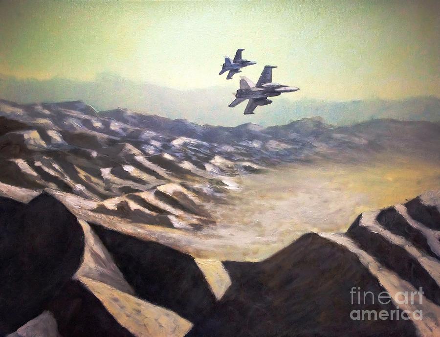 Mountain Painting - Hornets over Afghanistan by Stephen Roberson