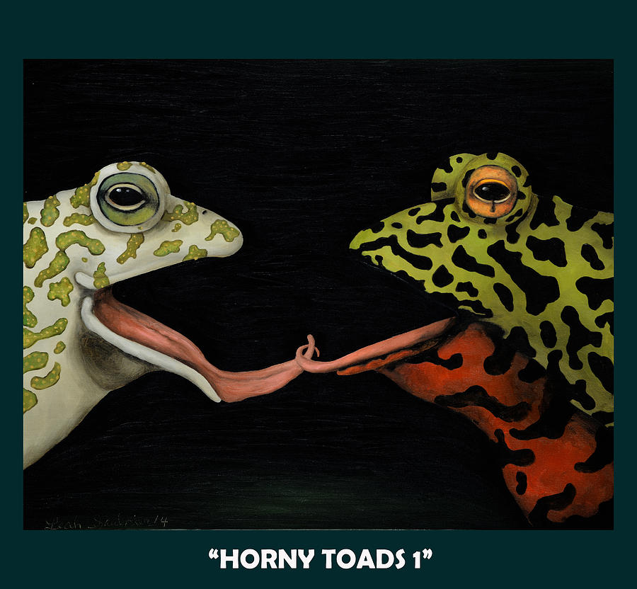 Horny Toads with Lettering Painting by Leah Saulnier The Painting Maniac