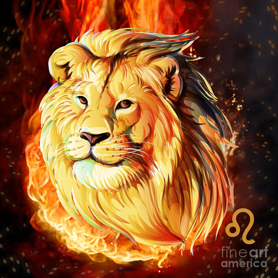 Sign Digital Art - Horoscope Signs-Leo by Peter Awax