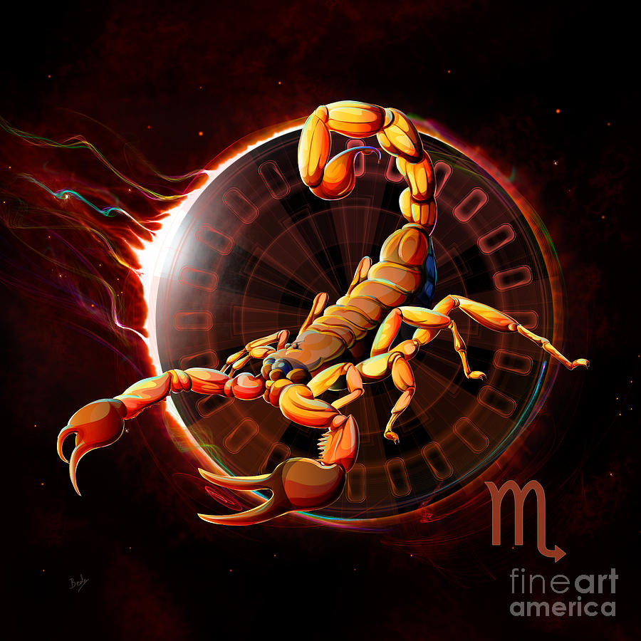 Sign Digital Art - Horoscope Signs-Scorpio by Peter Awax