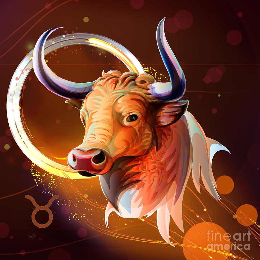 Horoscope SignsTaurus Digital Art by Peter Awax Pixels