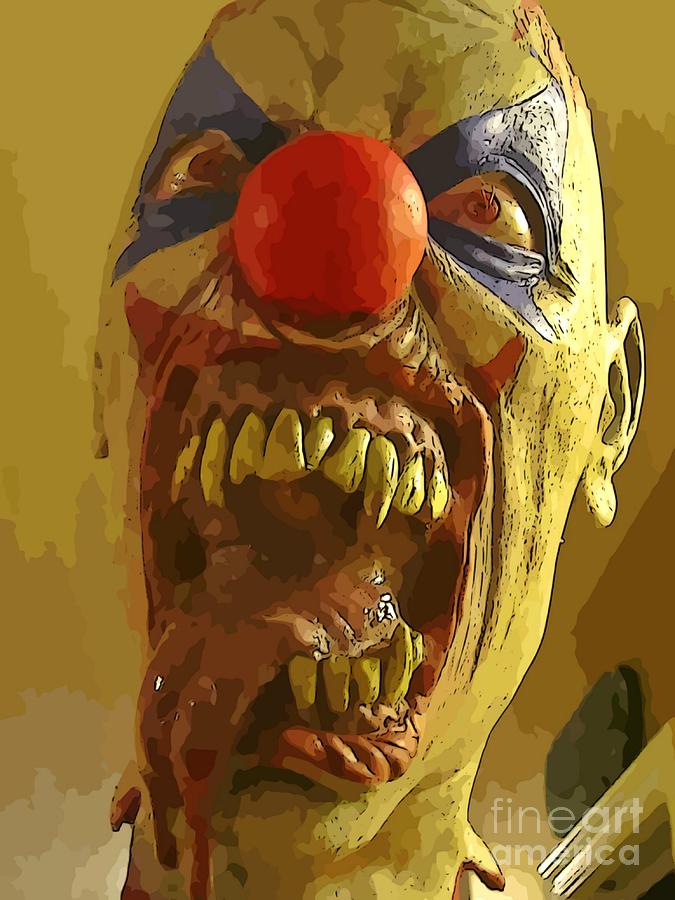 Halloween Painting - Horrific Clown by John Malone