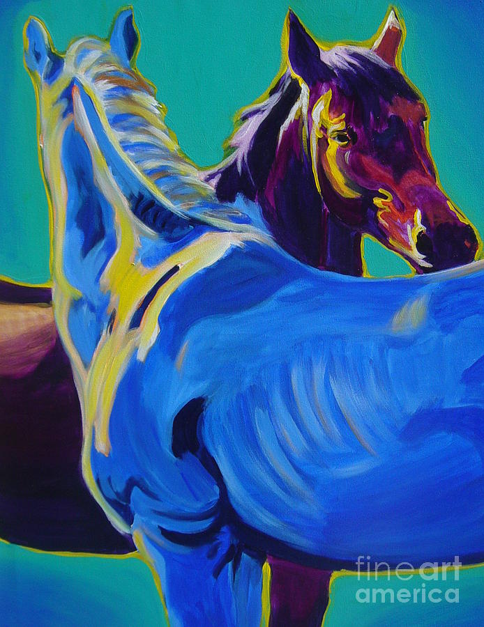 Horse Painting - Horse - Friendship by Dawg Painter