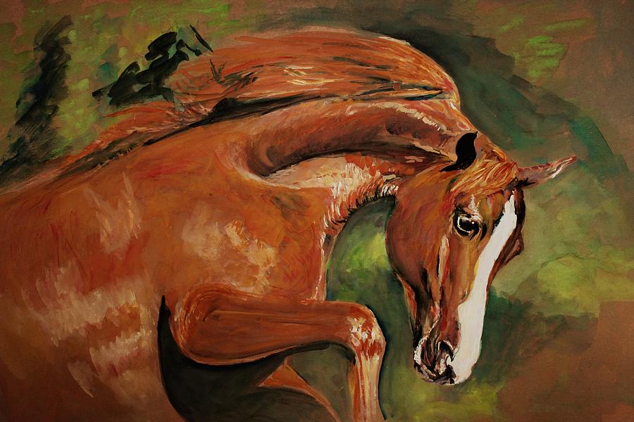 Horse action Painting by Khalid Saeed
