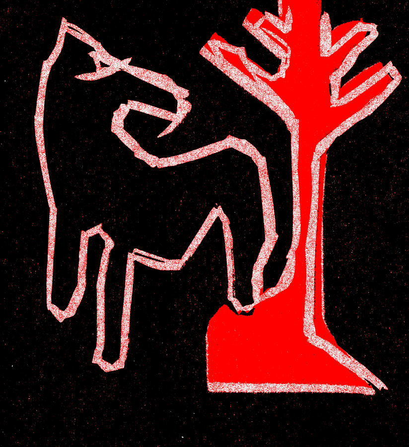 Horse and a tree Digital Art by Edgeworth Johnstone