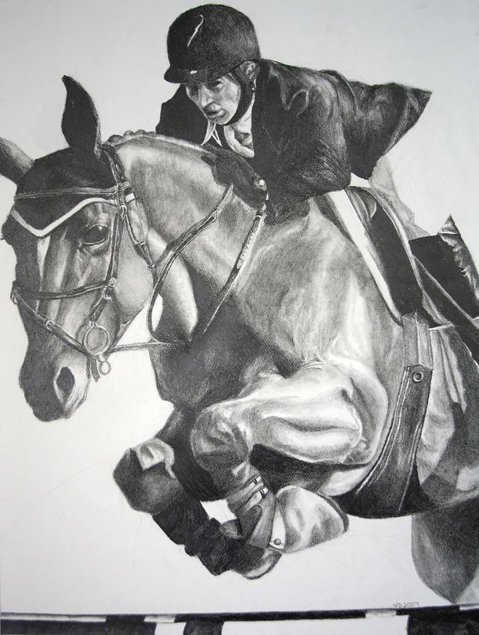 horse jockey drawing