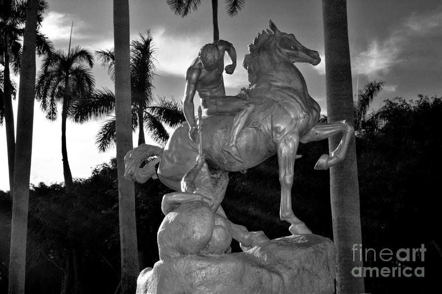 Horse and Rider Statue Photograph by Julie Adair
