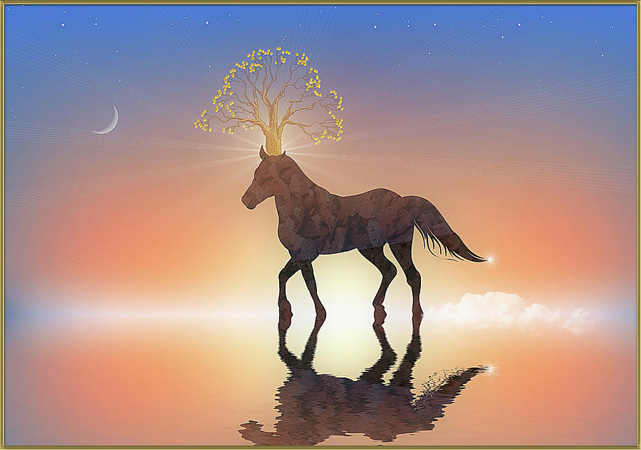 Horse antlers Digital Art by Harald Dastis