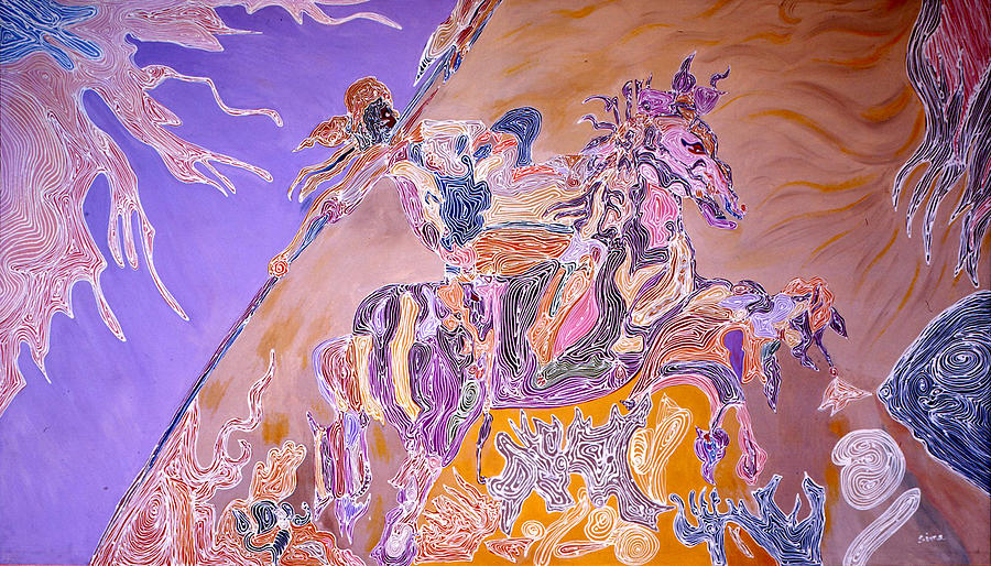 Horse Painting - Horse Back Rider by Sima Amid Wewetzer