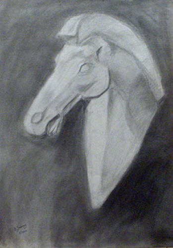 Horse bust Drawing by Vasilis Ioannou