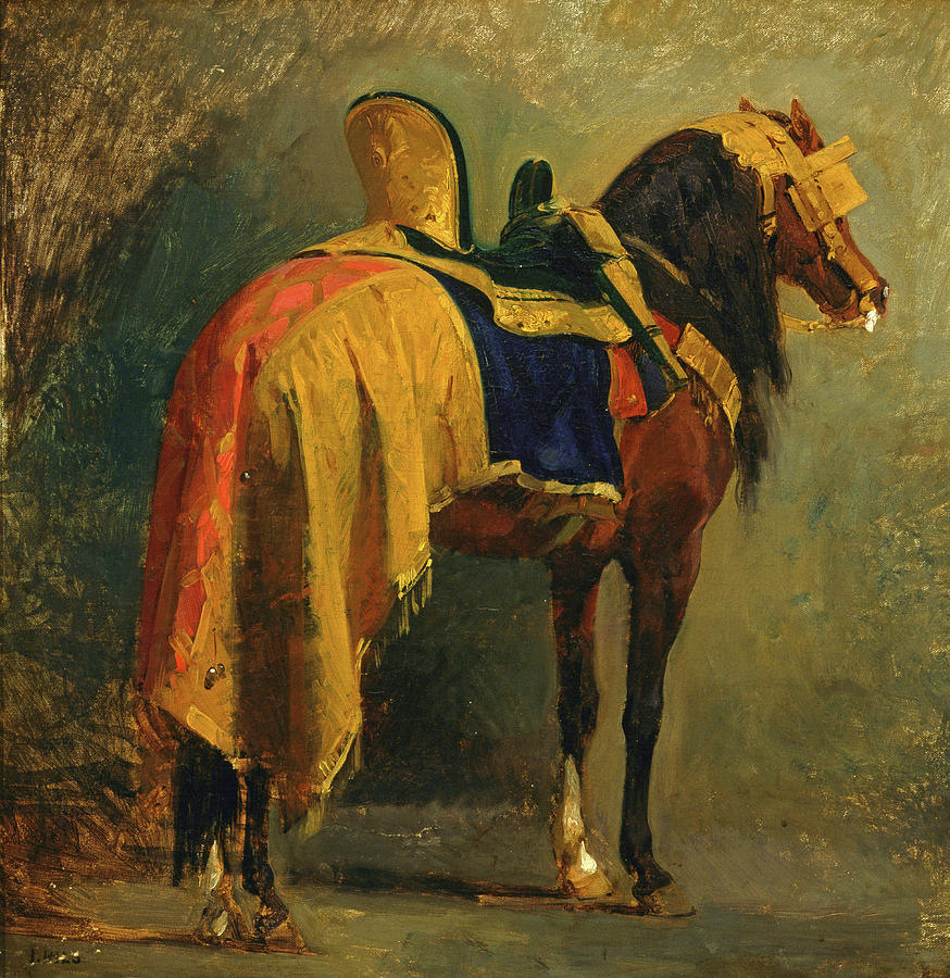Horse caparisoned Painting by Isidore Pils